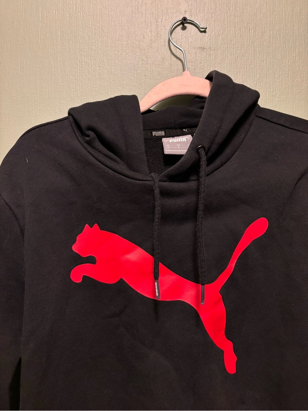 Puma Men’s Black Zip-Up Sweater with Red Puma Logo